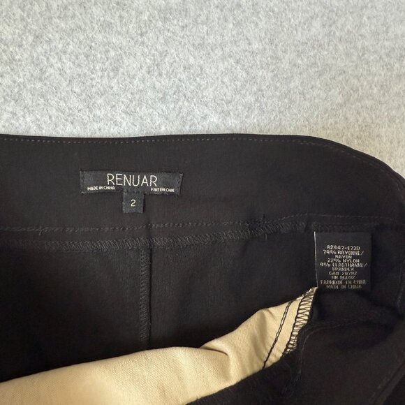 Renuar Womens Black Cream Colorblock Pencil Skirt‎ Classic Knee Length Size 2 - Picture 3 of 14